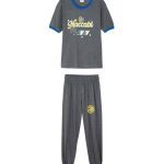 סט פיג'מה קצר בצבע אפור לילדים