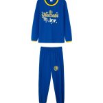 סט פיג'מה ארוך בצבע כחול לילדים