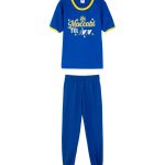 סט פיג'מה קצר בצבע כחול לילדים