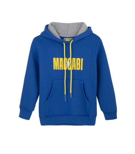 קפוצ'ון MACCABI לוגו רטרו כחול ילדים