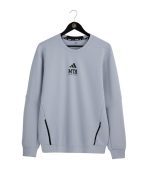 סווטשירט ללא כובע כותנה ADIDAS אפור בוגרים 2025-26