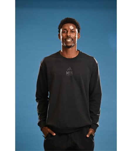 סווטשירט ללא כובע כותנה ADIDAS שחור בוגרים 2025-26